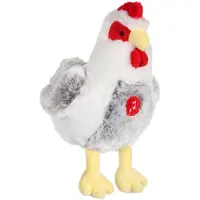 GIPSY TOYS Pluche kip - - Met geluid - 22 cm - Wit/grijs