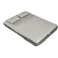 SoBuy Opblaasbaar Luchtbed 191 x 137 x 22 cm - Geïntegreerde Kussens - 150 kg - Grijs/Donkergroen