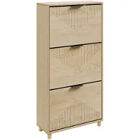 SoBuy Schoenenkast Licht Eiken 3 Lades 60x24x120 cm