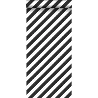 ESTAhome behang strepen zwart wit - 53 cm x 10.05 m - 139112