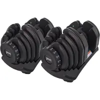 PH Fitness Verstelbare Dumbbells Set 40KG - 2 STUKS - Verstelbare Smart Dumbbells - Halterset voor Home Gym - Adjustable Dumbells van 5kg tot 40 kg - Complete Gewichten Set van 17 Dumbbells in één!
