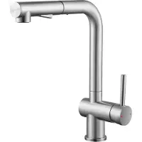 Lonheo Keuken Kraan Zilver- Keukenkraan met Uittrekbare Uitloop - Met uittrekbare handdouche - 2 straalsoorten - 360° Draaibaar - RVS