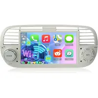 Hexinex Autoradio - Geschikt voor Fiat 500 Wit 2007 t/m 2015 - Android 15 - Draadloos Apple Carplay & Android Auto - 2GB + 64GB - Bluetooth, GPS & Wifi