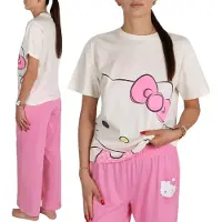 Sarcia.eu Hello Kitty Katoenen pyjama voor dames, tweedelige pyjama met korte mouwen en een lange broek, 100% katoen. M