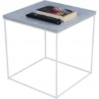 FutuStal Stijlvol - Draden Salontafel - Bovenblad Licht Beton - Wit Mat - Metaal