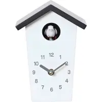 TIM. TIM Klok - Wandklok - Koekoeksklok - Wandklok Modern - Wit/Zwart - 17cm × 13cm × 9cm