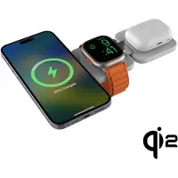 CubeNest EQ310 3-in-1 magnetische draadloze oplader compatibel met MagSafe-technologie - voor Apple Watch, iPhone 12-17 (Alle modellen), AirPods, Qi2-apparaten (wit)