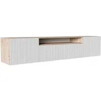 MargaretHadas24 TV-kast Noe, woonwand, lowboard, tv-standaard, woonwand, woonkamer, tv-board, woonkamermeubels, televisie, highboard, TV-kast, tv-lowboard, 200 cm, 3 deuren, bruin, wit