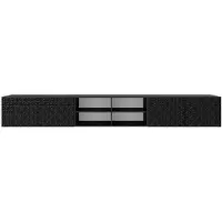 MargaretHadas24 Margaret Hadas24 TV-kast Cali IV, tv-meubel, laag tv-meubel, 300 cm, hangend, modern design, voor de woonkamer, wandmontage, zwarte kleur