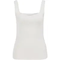 We fashion - Dames singlet van katoen - Wit - Katoen - Maat: L