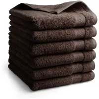 DoubleDry Hotel Handdoeken 50 x 100 cm – Set van 6 – 100% Katoen 500 g/m2 – Zacht & Absorberend - Chocoladebruin