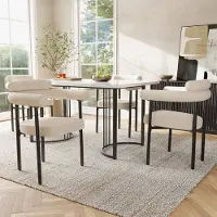 HAUSS SPOLE Eetkamerstoel 70x62x84 Cm - Ergonomische Rugleuning En Brede Zitting - Voor Eetkamer Woonkamer En Werkkamer - IJzer - Beige