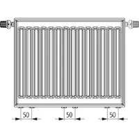 Kermi X2 Profil-Vmulti universele radiator, type 22, 500x1600, wit, ventiel, FTX220501601N1K