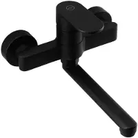 Aquanello Casa Eenhendel Keuken Muurkraan Zwart met uitloop 20 cm BL-1420-CS