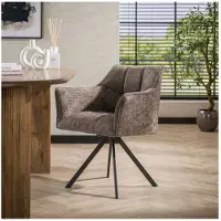 Meubelplaats Eetkamerstoel Raster draaibaar - Hoven taupe - eetkamerstoelen set van 2