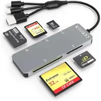 Rocketek IMPÓSABLE IMP440 - Kaartlezer voor iPhone, USB C en USB A - SD, Micro SD, CF, MS en XD - 480 Mbps
