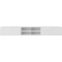 MargaretHadas24 Margaret Hadas24 TV-kast Noe IV, tv-meubel, tv-kast, 300 cm, hangend, modern design, woonkamer, wandmontage, tv-meubel, wit, wit