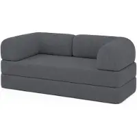 Bananair - 2-zits Bank - Modulaire slaapbank - Bedbank - Ribfluweel - 90x180 cm - Grijs