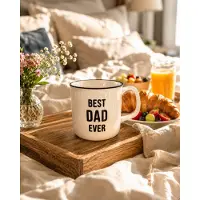 Home Mok - Best Dad Ever - Vaderdag - Message on a Mug - aardewerk - wit/zwart