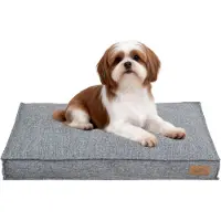 Bingopaw Modern Hondenkussen M - 75 x 50.5 x 10 cm - Orthopedisch Hondenbed - Afneembare en Wasbare Hoes - Waterafstotend & Antislip - Grijs
