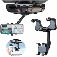 VHV - Telefoonhouder - Telefoonhouder auto - Achteruitkijkspiegel houder - 360 graden draaibaar - Voor handsfree navigatie onderweg