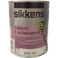 Sikkens Alphacryl Pure Semi Satin SF - Soft glanzende prachtige binnenmuur verf - Perfecte vloei en schropvast - 1 L - RAL 9010 Pure Whithe ( gebrokenwit)