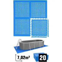 Eyepower 5 sets zwembadmatten, rastermat 62x62 cm, blauw