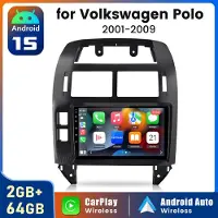 Hexinex HexinexMarket Autoradio Geschikt voor VW POLO (2001-2009) - Draadloos CarPlay, Android Auto, GPS Navi, RDS, multimediaspeler, GPS NAVI, WIFI, 2GB+64GB
