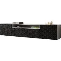 MargaretHadas24 TV-kast Cali, woonwand, lowboard, tv-standaard, woonwand, woonkamer, tv-board, woonkamermeubels, televisie, highboard, TV-kast, tv-lowboard, 200 cm, 3 deuren, wit, zwart