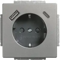 Busch-Jaeger BJ SCHUKO -/USB-A+C 20 EUCB2USBAC-866: Stopcontact met stekkerdoos