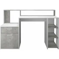 Huisenthuis.nl Bureau Eros Beton - Wit - 138,5x53,5cm - Met opbergruimte - Hoogte 91.6 cm - Met lades