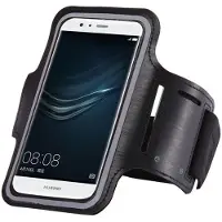 Ruhtel Sportarmband voor smartphones tot 6 inch - Verstelbaar - Zwart - Lichtgewicht en ademend - Inclusief reflecterende rand