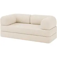 Bananair - 2-zits Bank - Modulaire slaapbank - Bedbank - Ribfluweel - 90x180 cm - Wit