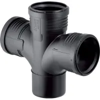 Geberit Sanitair installatiemateriaal, Vertriebs GmbH Geberit Silent-PP bochtaftakking 87,5graden, met aansluitmoffen DN90/90/90