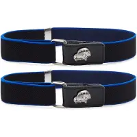 Ladeheid 2x Kinderriem - Riem - Jongens - Broekriem - Verstelbaar - Polyester - LA-TG-P15S - Zwart/Blauw/Auto - 62 cm x 2,5 cm