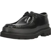 Clarks Badell Seam Leather Heren zwart veterschoenen