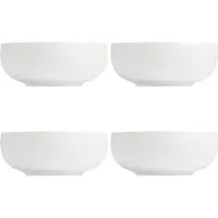 Vessia Kommetjes / serveer schaaltjes Poitiers - 4x - porselein - 18 x 7 cm - wit - Stapelbaar - 1200 ml - soepkommen - schalen - keuken