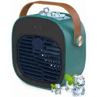 VHV - Luchtkoeler - Mini airco - Mobiele luchtkoeler - Tafelventilator - Draagbaar - Met watertank - Voor bureau en slaapkamer - Thuis en kantoor - Groen