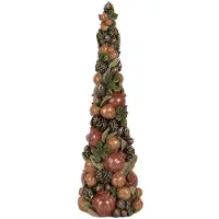 Clayre & Eef Kerstdecoratie Beeld Kerstboom Ø 12x37 cm Bruin Kunststof
