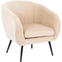 Atmosphera Créateur d'intérieur® Solaro Fauteuil - Geribbeld Fluweel - Beige - Afneembare Zitting