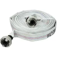 Garronda platte slang 1 inch 20 m - drukslang 8 bar - brandslang met snelkoppelingen - layflat-slang voor watertransport & drainage - wit