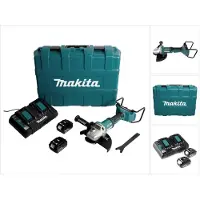 Makita DGA 900 PGKX2 accu haakse slijper 36V ( 2x18V ) 230mm borstelloos + 2x accu 6,0Ah + dubbele lader + Ezynut + koffer