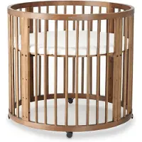 Deryan Willow Box - Ronde Houten Babybox inclusief Matras - Bruin