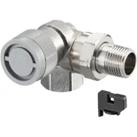 Oventrop q-tech thermostatische radiatorafsluiter aq dynamisch 3/8" dubbel haaks links