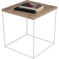 FutuStal Serie - Salontafel - 43cm - Draadstalen Basis - Dąb Artisan Blad