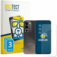 BROTECT Screenprotector 3 Stuks voor realme C100 4G (Voor+Camera) Beschermglas transparant