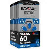 Rayovac Extra Advanced 675 / PR44 / Blauw voordeelpak 60 stuks