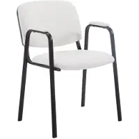 CLP Ken Pro - Stapelstoel - armleuningen - zwart - 150 kg - Kunstleer/wit