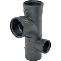 Geberit Silent-PP Gecombineerd bochthoek-T-stuk 87,5° rechts, DN 90 / 90 / 50, 390.462.14.1