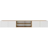 MargaretHadas24 Margaret Hadas24 TV-kast Cali IV, tv-meubel, laag tv-meubel, 300 cm, hangend, modern design, voor de woonkamer, wandmontage, tv-meubel, wit